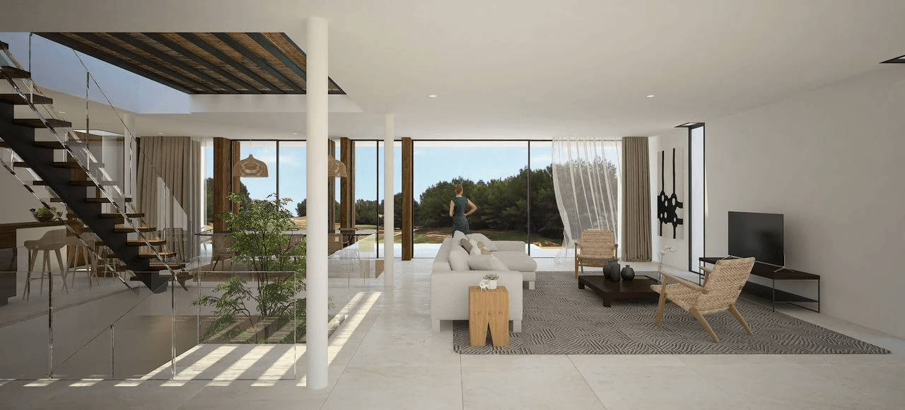 Newly built villa for sale in Roca Llisa with views of nature.
