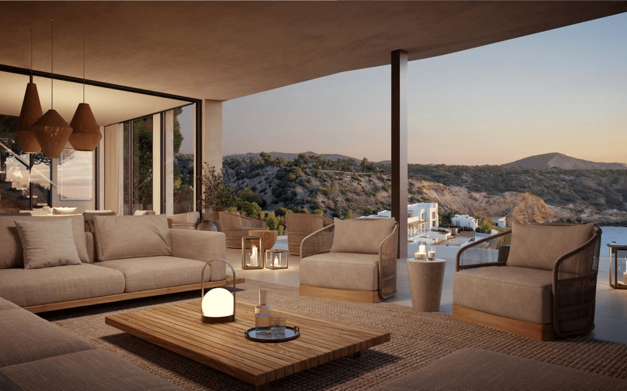 Espectacular villa de obra nueva con vistas abiertas al mar en venta en urbanización privada