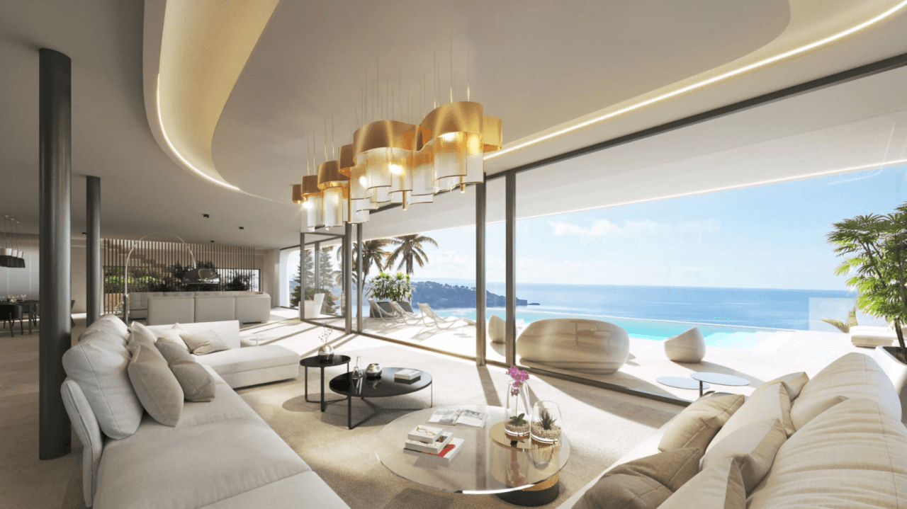 Espectacular villa de obra nueva con vistas abiertas al mar en venta en urbanización privada