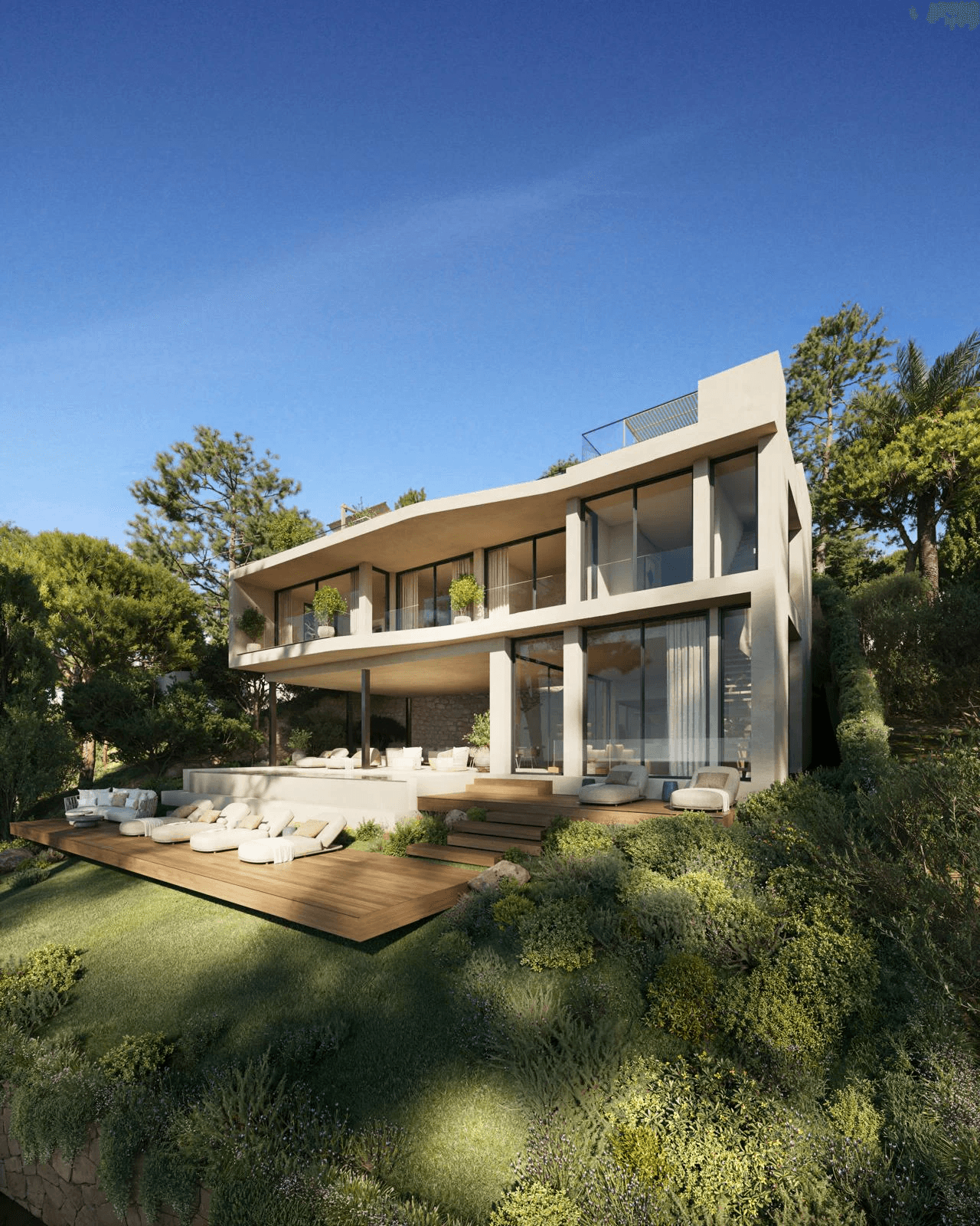 Espectacular villa de obra nueva con vistas abiertas al mar en venta en urbanización privada