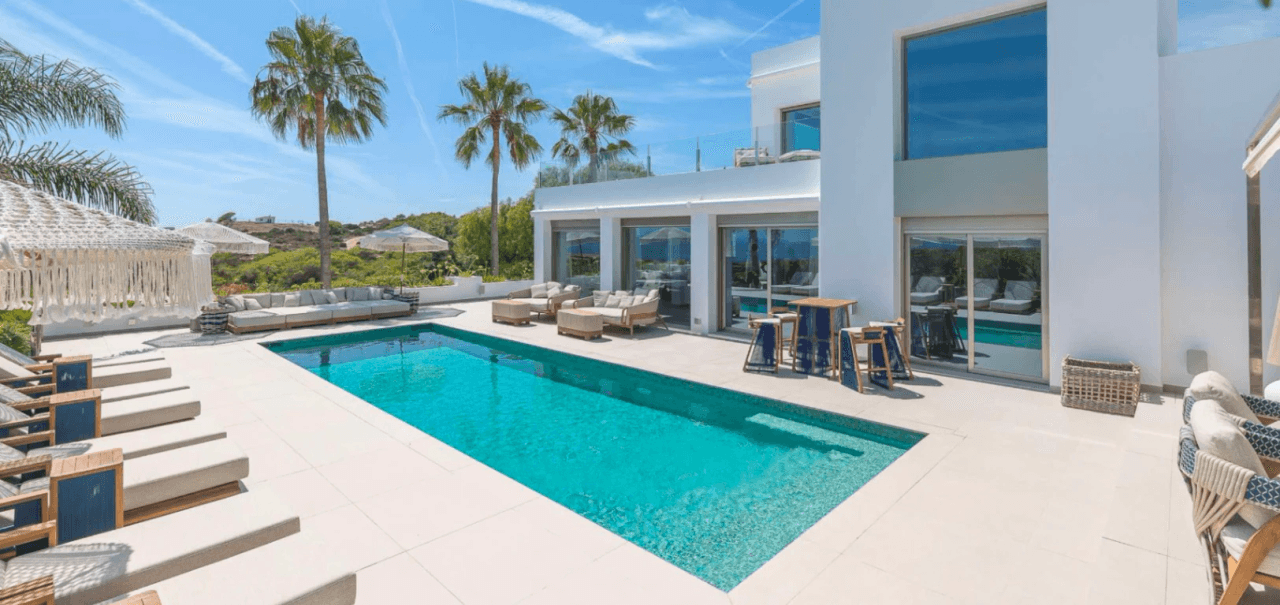 Exceptional luxury villa facing the sea with panoramic views in Cap Martinet, Ibiza.